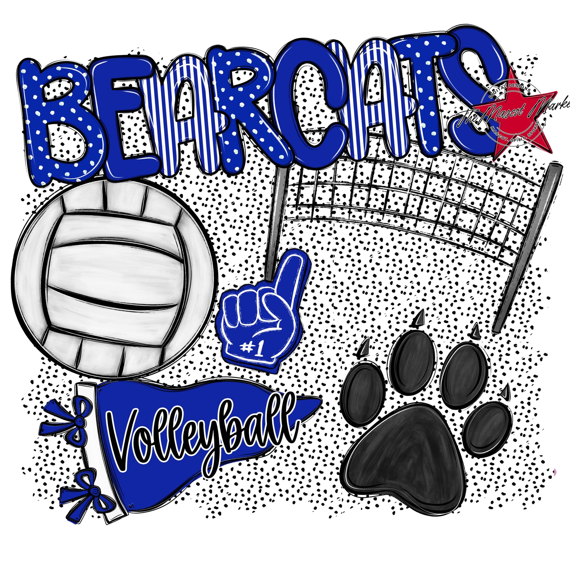 Bearcats Volleyball Spirit-Royal Blue