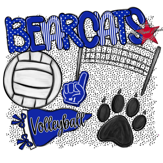 Bearcats Volleyball Spirit-Royal Blue