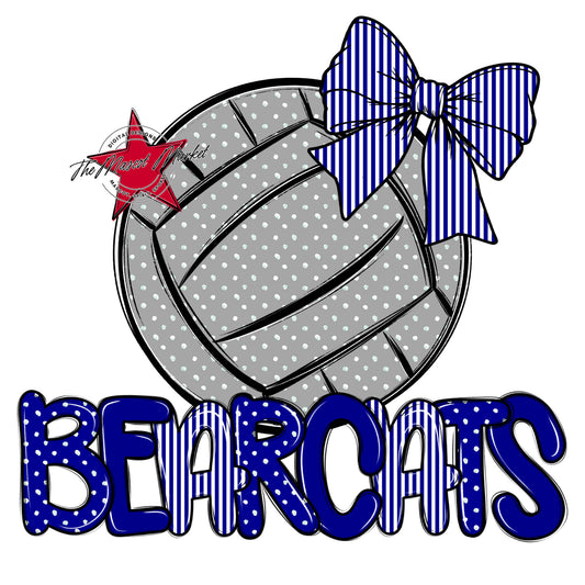 Bearcats Volleyball Spirit Design-Blue