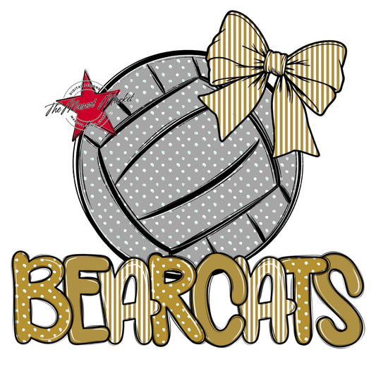 Bearcats Volleyball Spirit Design-Gold