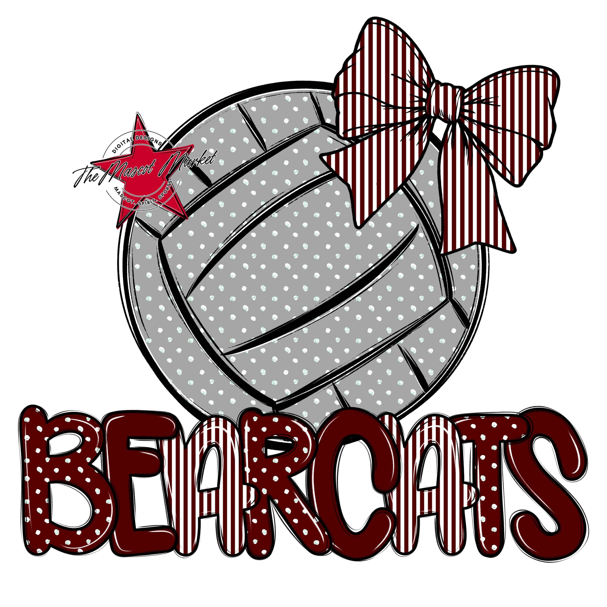 Bearcats Volleyball Spirit Design-Maroon
