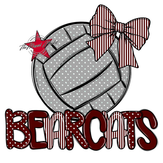 Bearcats Volleyball Spirit Design-Maroon