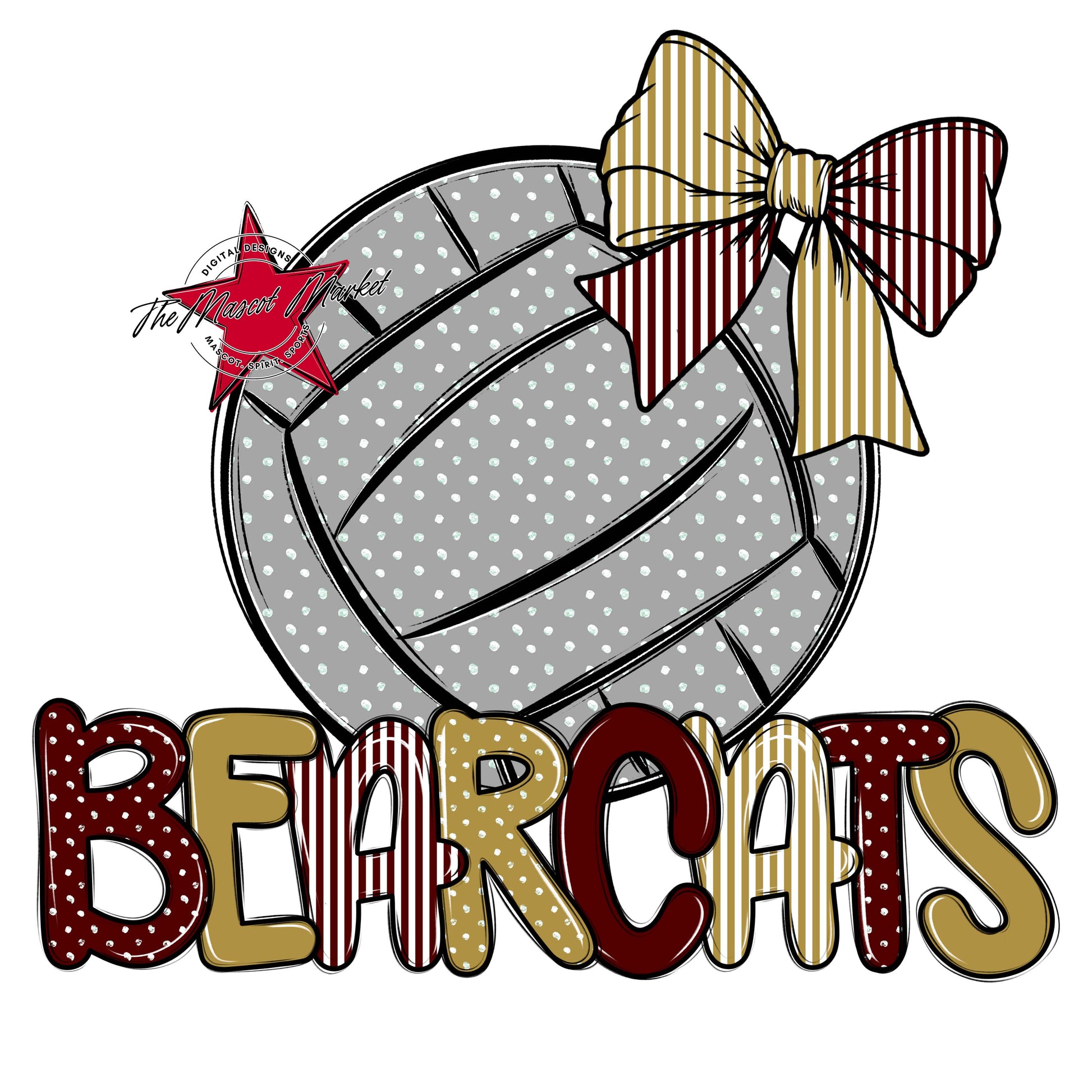 Bearcats Volleyball Spirit Design-Maroon & Gold