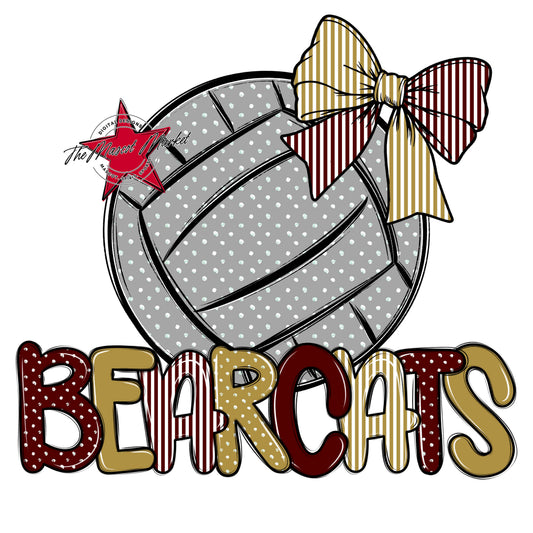 Bearcats Volleyball Spirit Design-Maroon & Gold