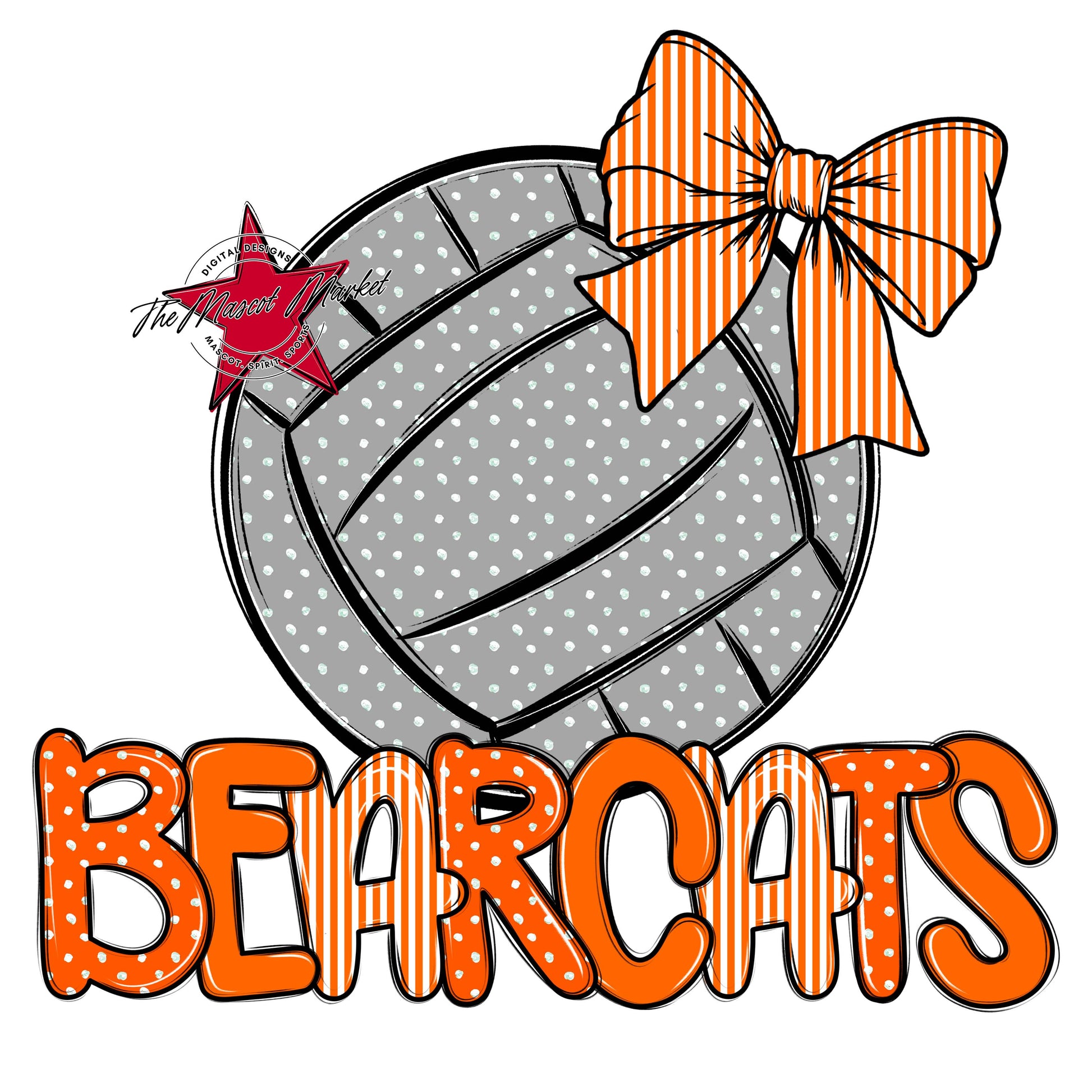 Bearcats Volleyball Spirit Design-Orange