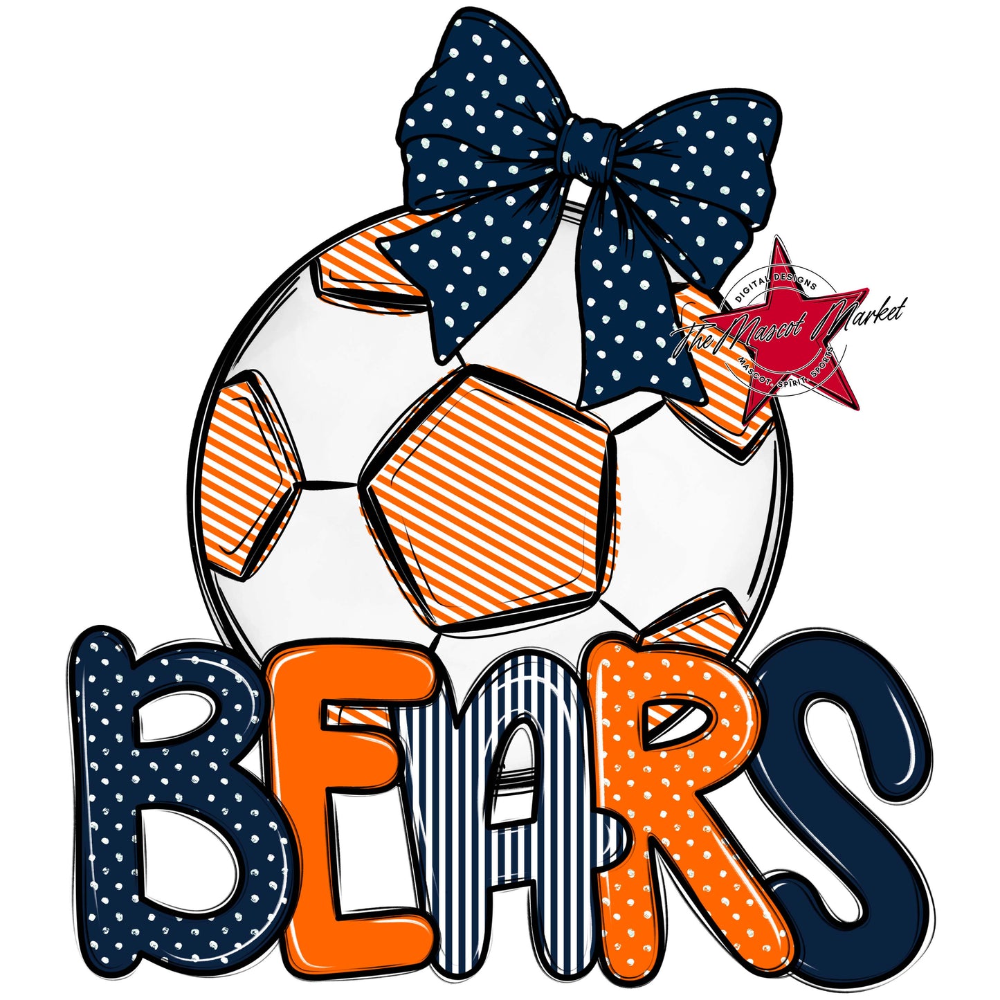 Bears Soccer Spirit Design-Navy & Orange