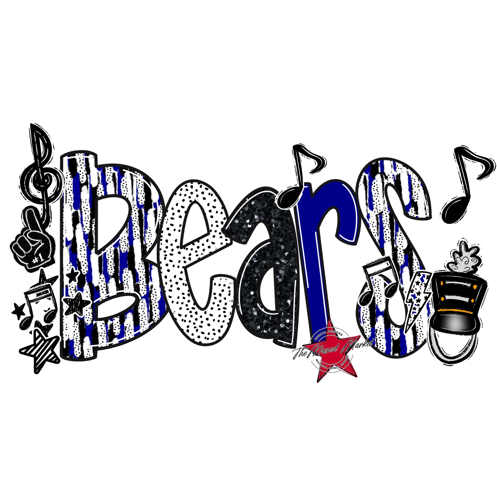 Bears Band Scrape-Blue