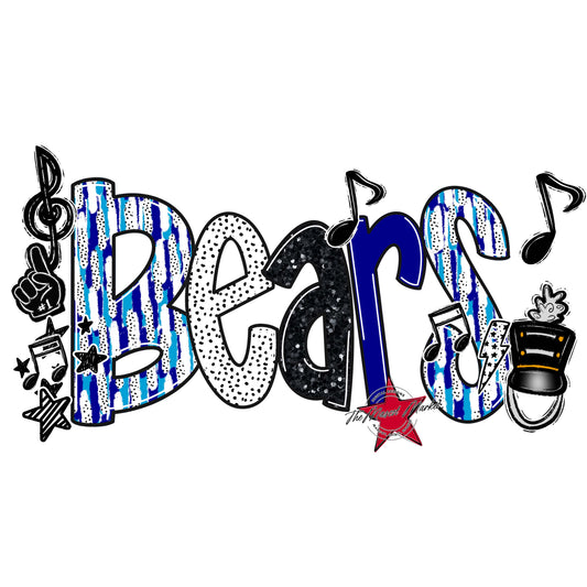 Bears Band Scrape-Blue & Carolina Blue