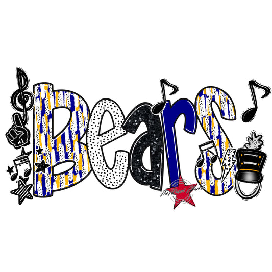 Bears Band Scrape-Blue & Yellow