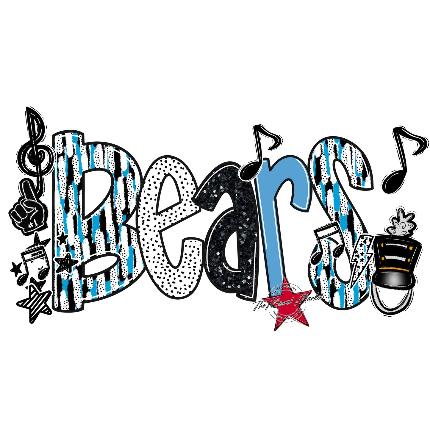 Bears Band Scrape-Carolina Blue