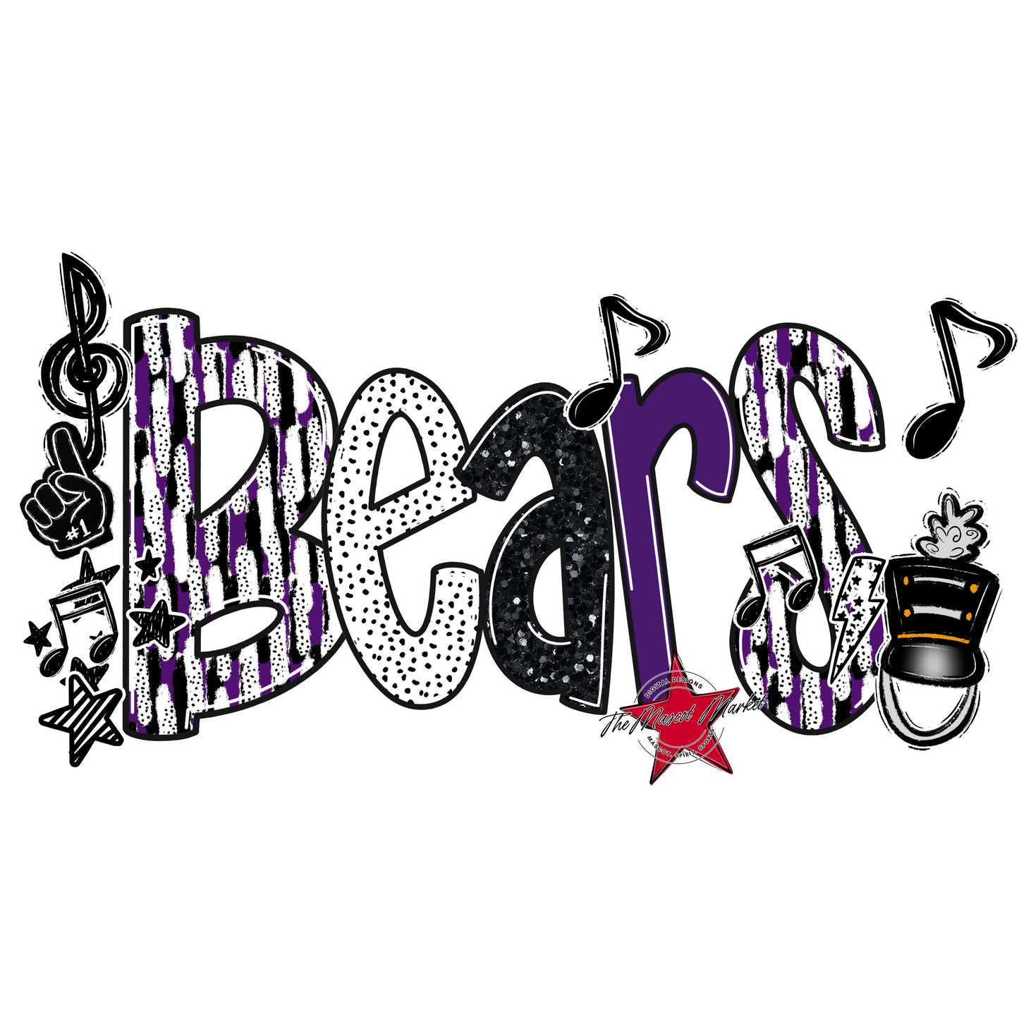 Bears Band Scrape-Purple