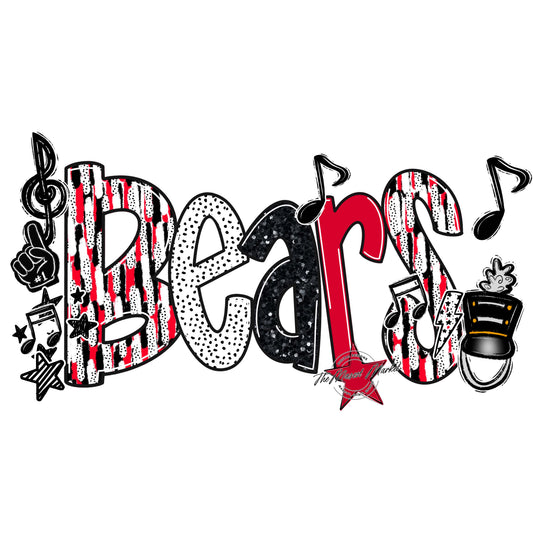 Bears Band Scrape-Red
