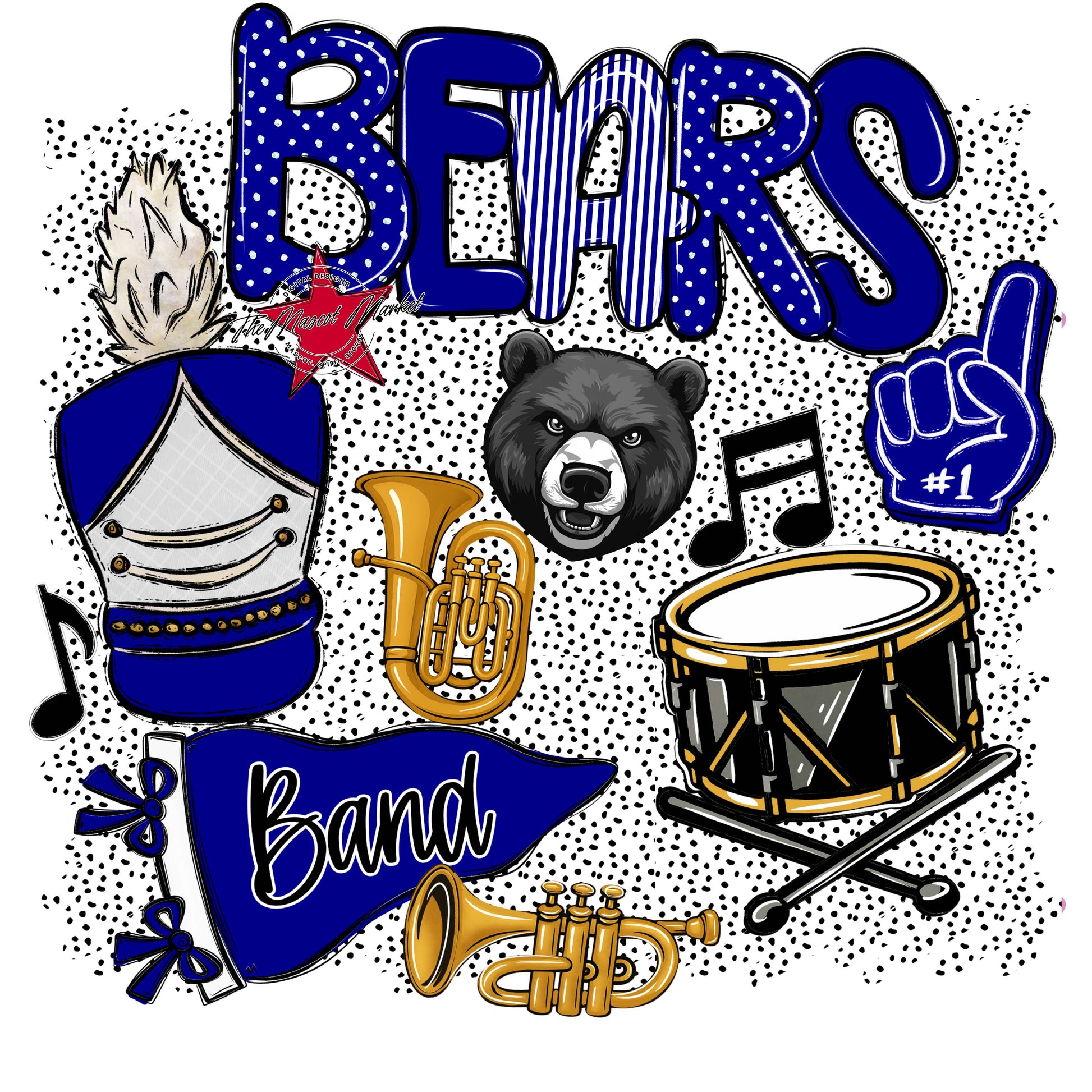 Bears Band Spirit-Blue
