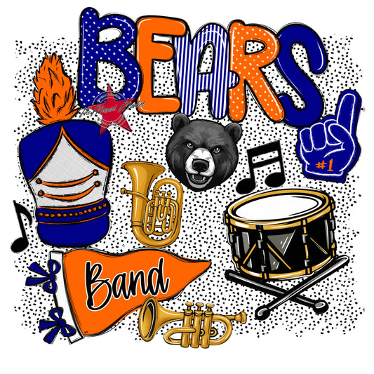 Bears Band Spirit-Blue & Orange