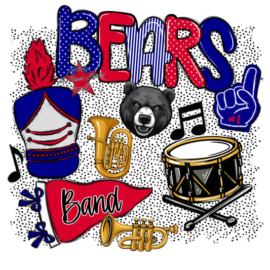 Bears Band Spirit-Blue & Red