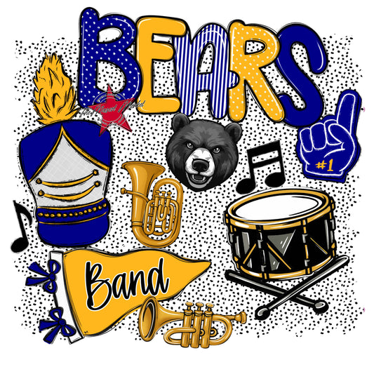 Bears Band Spirit-Blue & Yellow