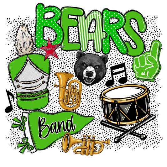 Bears Band Spirit-Bright Green