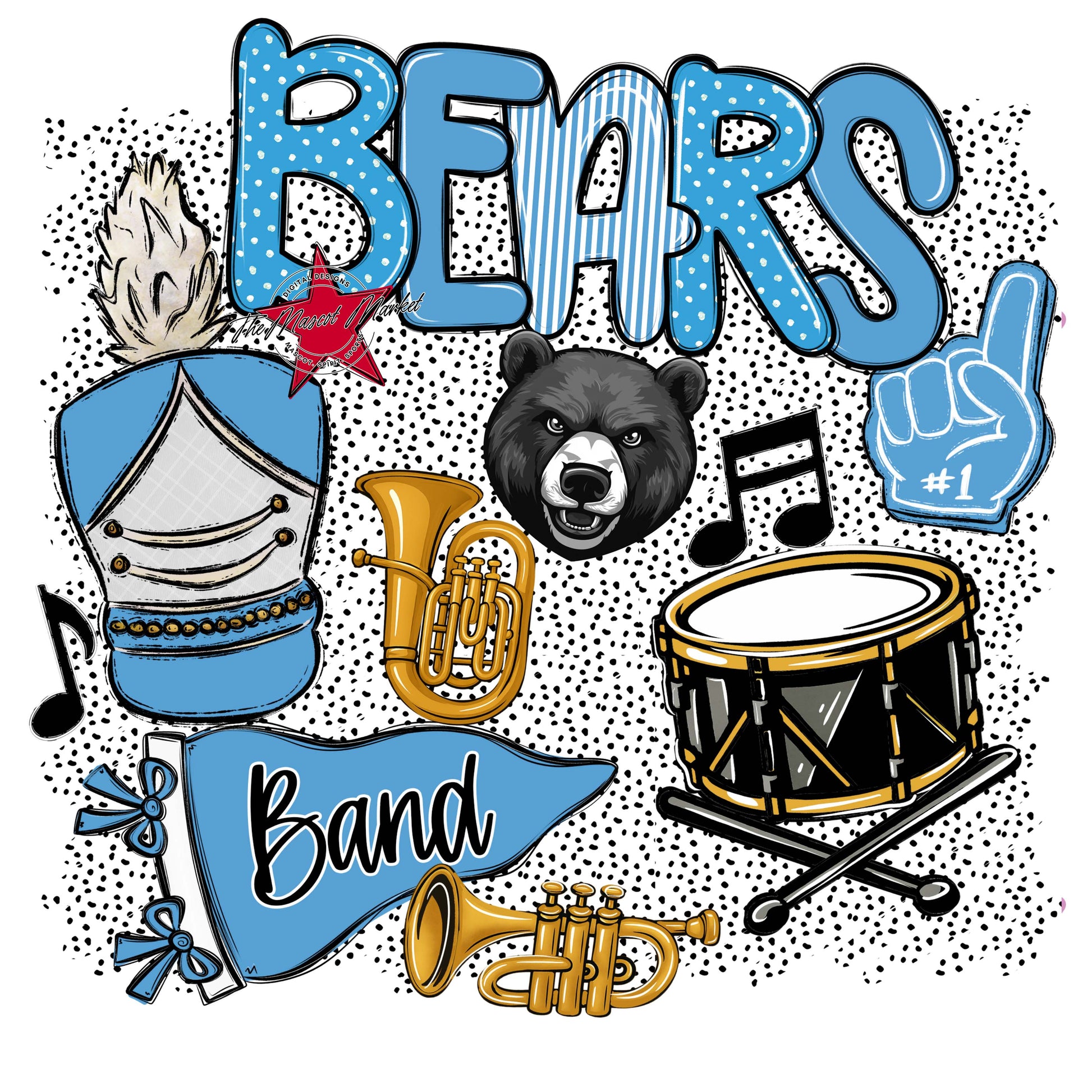 Bears Band Spirit-Carolina Blue
