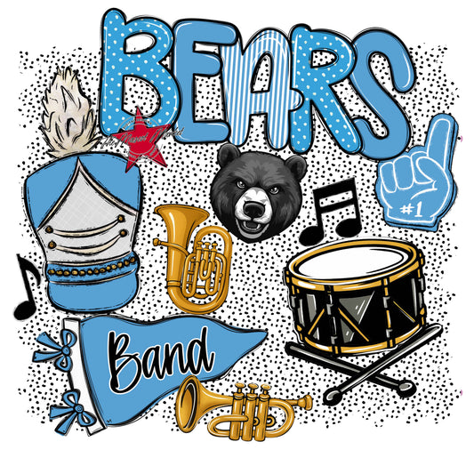 Bears Band Spirit-Carolina Blue