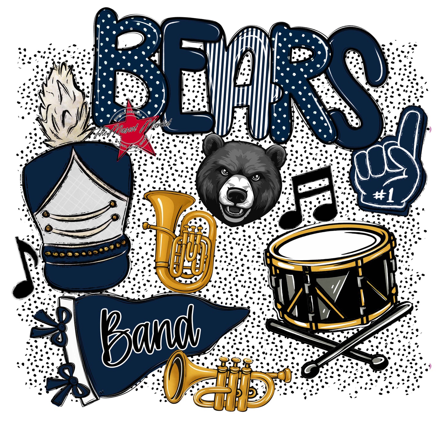Bears Band Spirit-Navy
