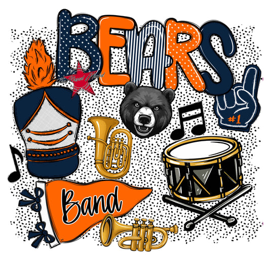 Bears Band Spirit-Navy & Orange