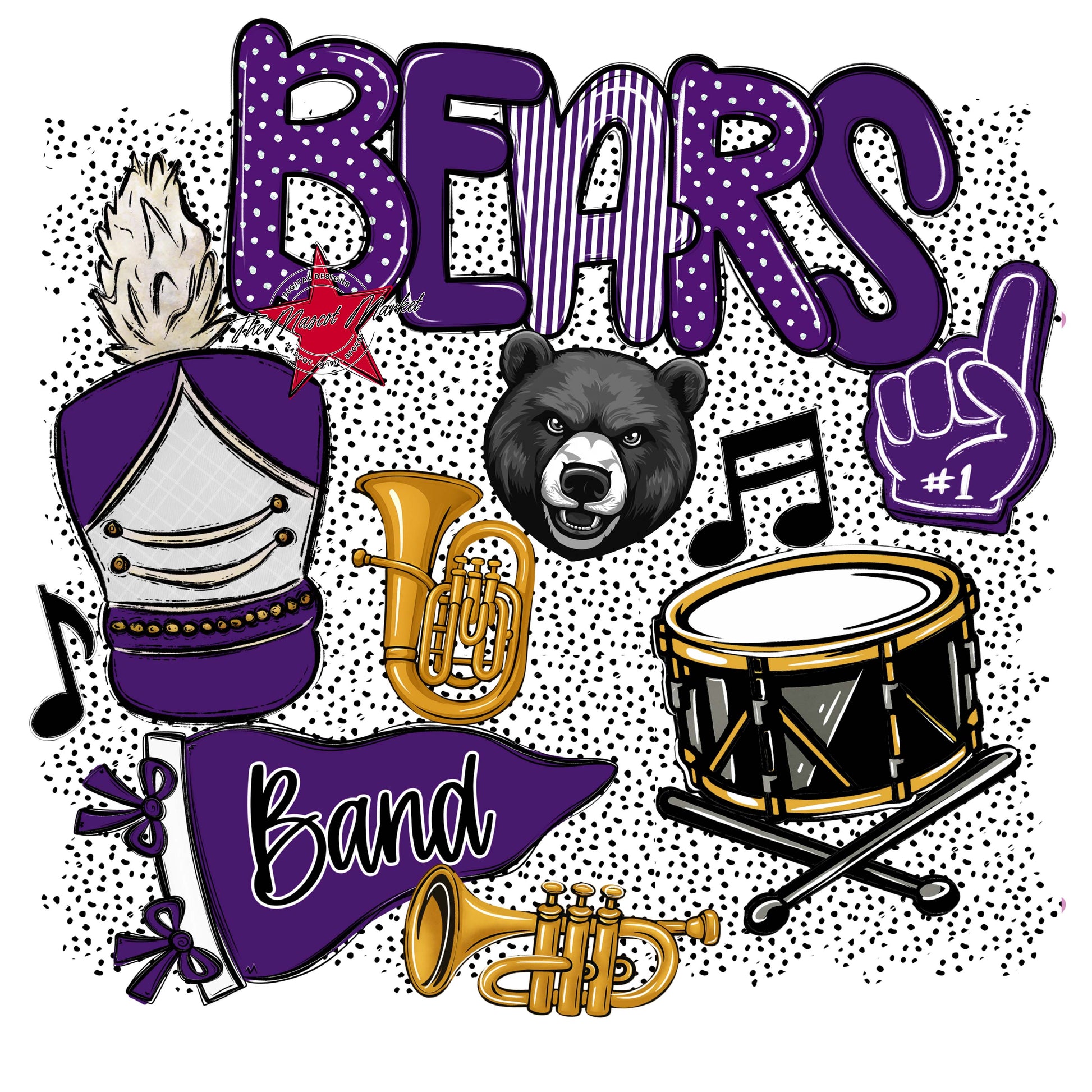 Bears Band Spirit-Purple