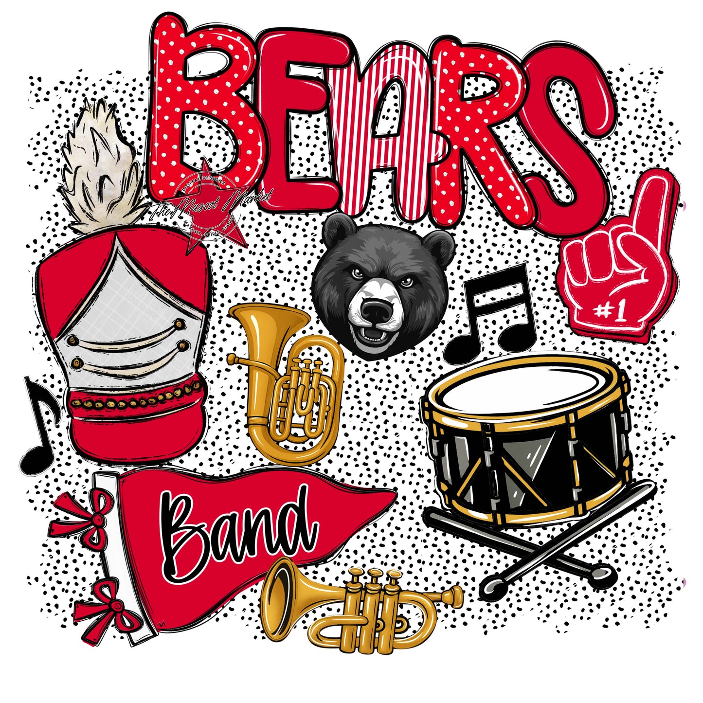 Bears Band Spirit-Red