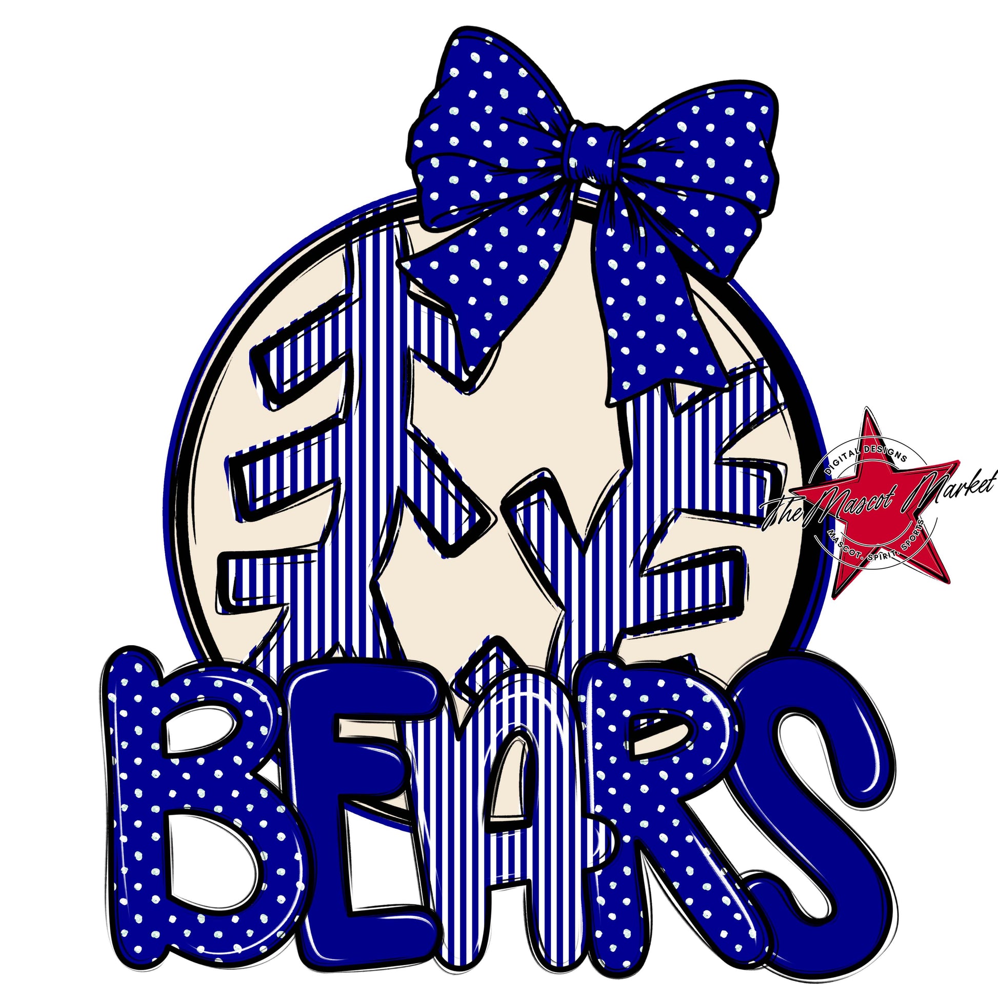 Bears Baseball-Softball Spirit Design-Blue