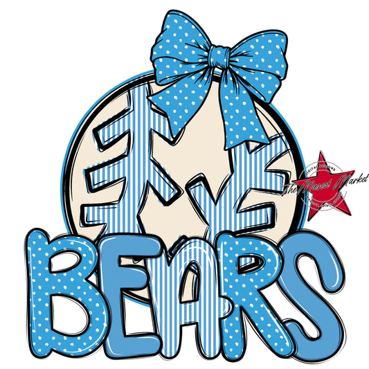 Bears Baseball-Softball Spirit Design-Carolina Blue