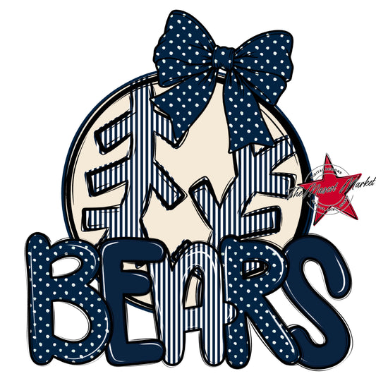 Bears Baseball-Softball Spirit Design-Navy