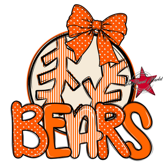 Bears Baseball-Softball Spirit Design-Orange