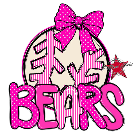 Bears Baseball-Softball Spirit Design-Pink