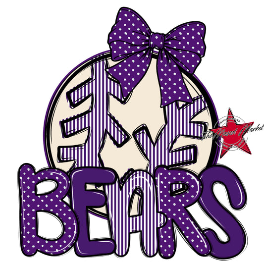 Bears Baseball-Softball Spirit Design-Purple