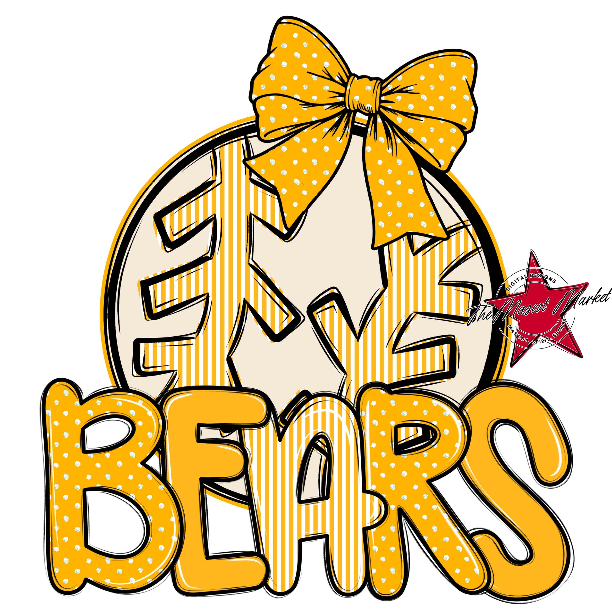 Bears Baseball-Softball Spirit Design-Yellow