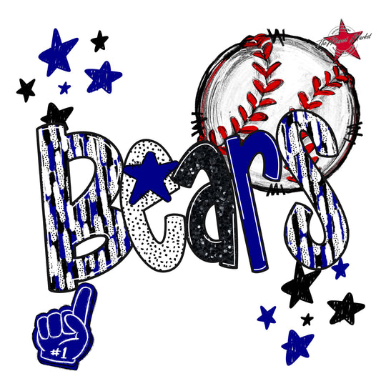 Bears Baseball Scrape-Blue