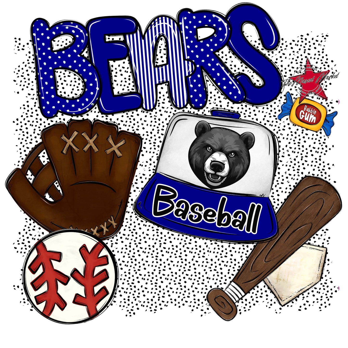 Bears Baseball Spirit-Blue
