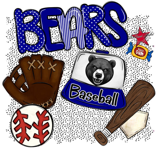 Bears Baseball Spirit-Blue
