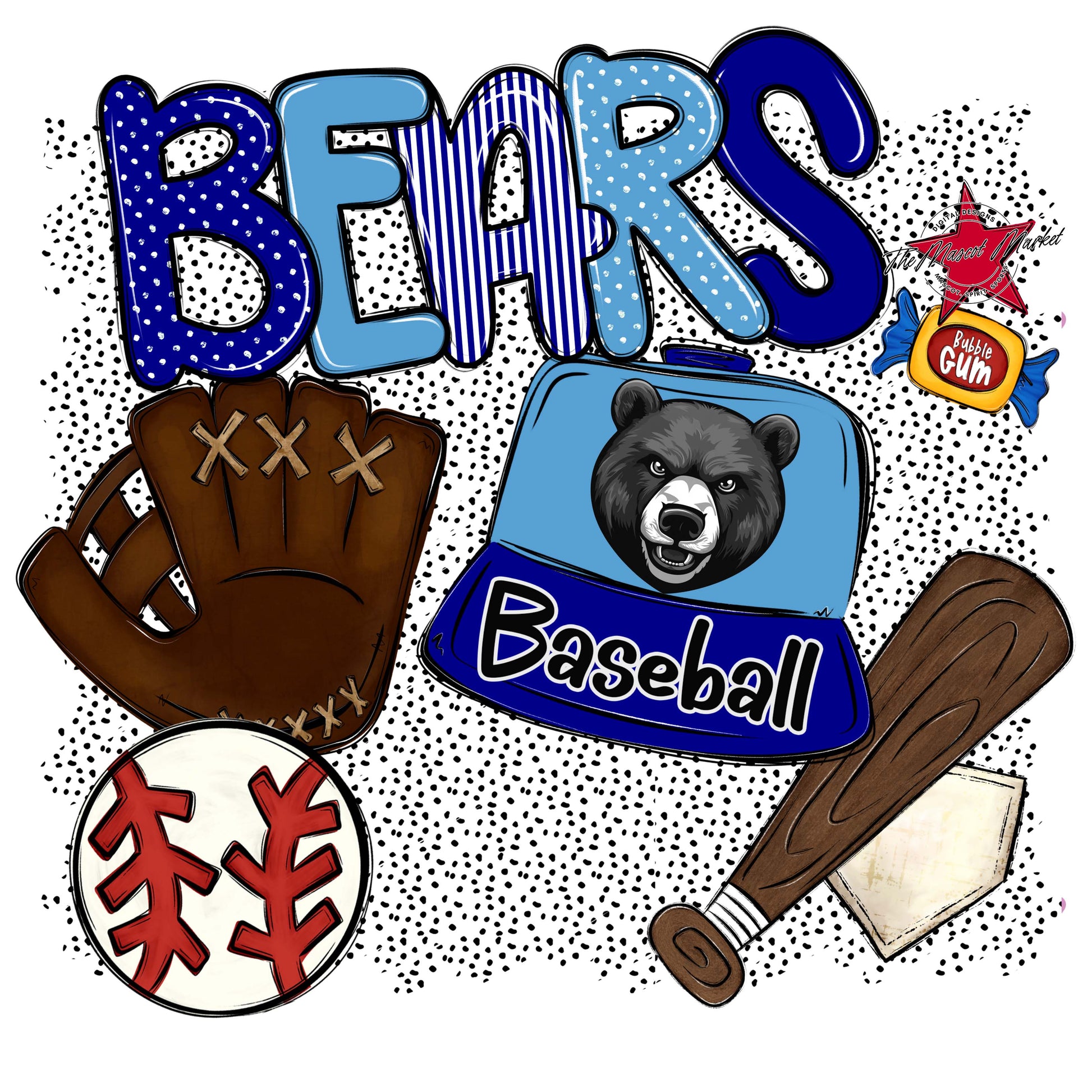 Bears Baseball Spirit-Blue & Carolina Blue
