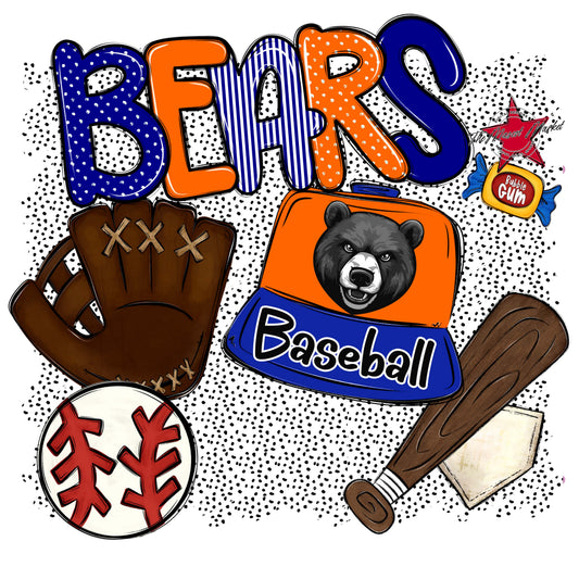 Bears Baseball Spirit-Blue & Orange