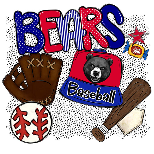 Bears Baseball Spirit-Blue & Red