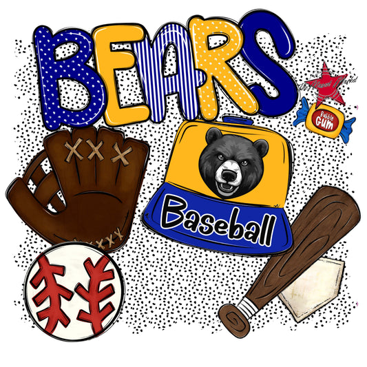 Bears Baseball Spirit-Blue & Yellow