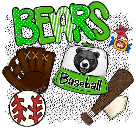 Bears Baseball Spirit-Bright Green
