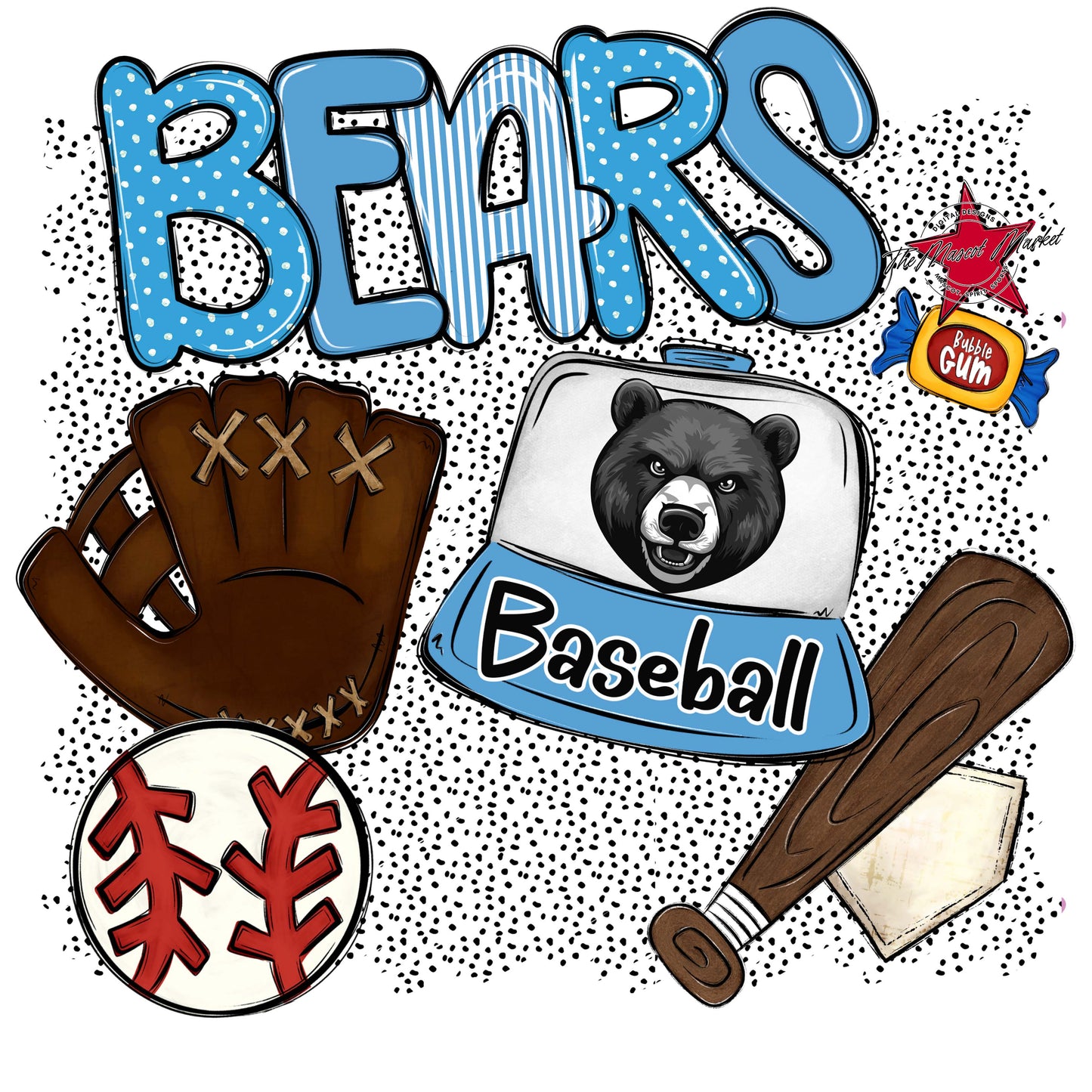 Bears Baseball Spirit-Carolina Blue