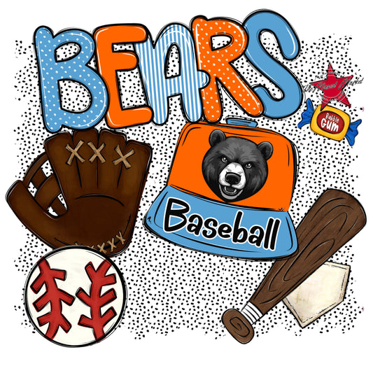 Bears Baseball Spirit-Carolina Blue & Orange