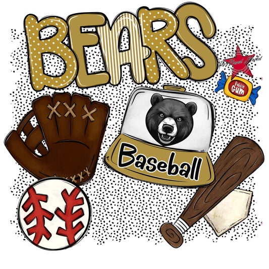 Bears Baseball Spirit-Gold