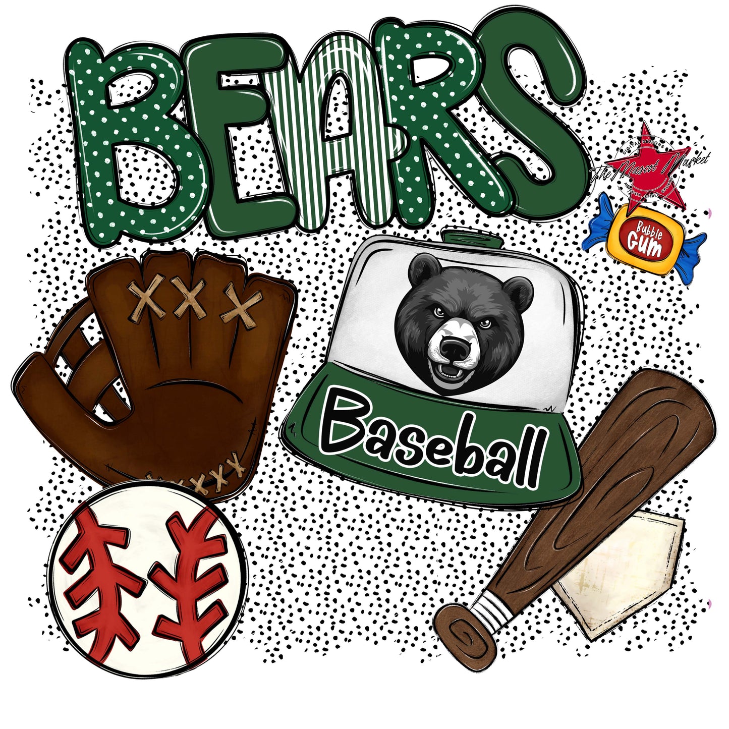 Bears Baseball Spirit-Green