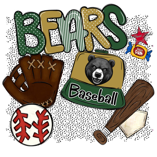 Bears Baseball Spirit-Green & Gold