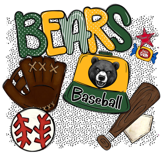 Bears Baseball Spirit-Green & Yellow