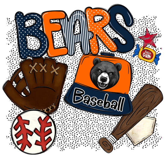 Bears Baseball Spirit-Navy & Orange