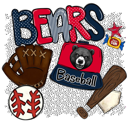 Bears Baseball Spirit-Navy & Red